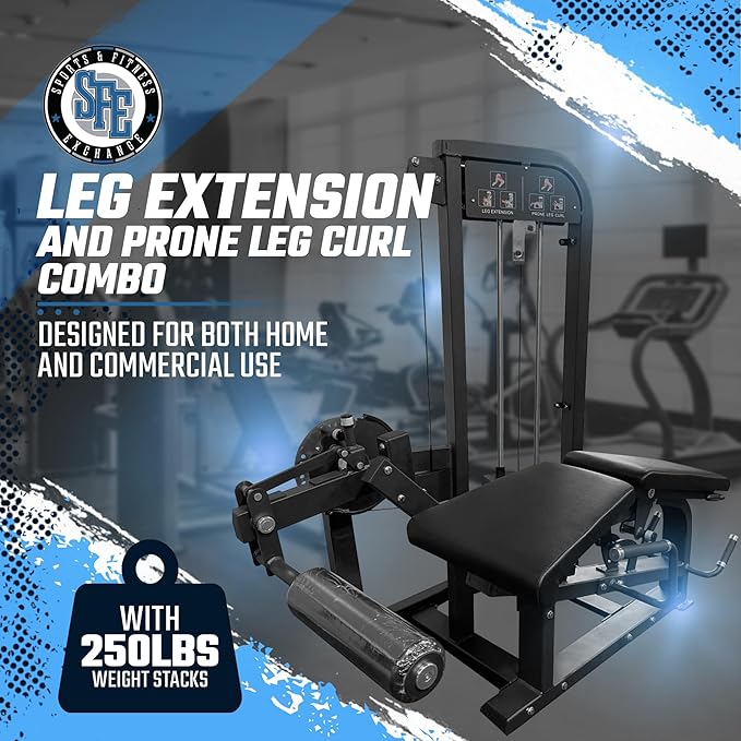 SFE Commercial Leg Extension & Prone Leg Curl Combo with 250lb Weight Stack