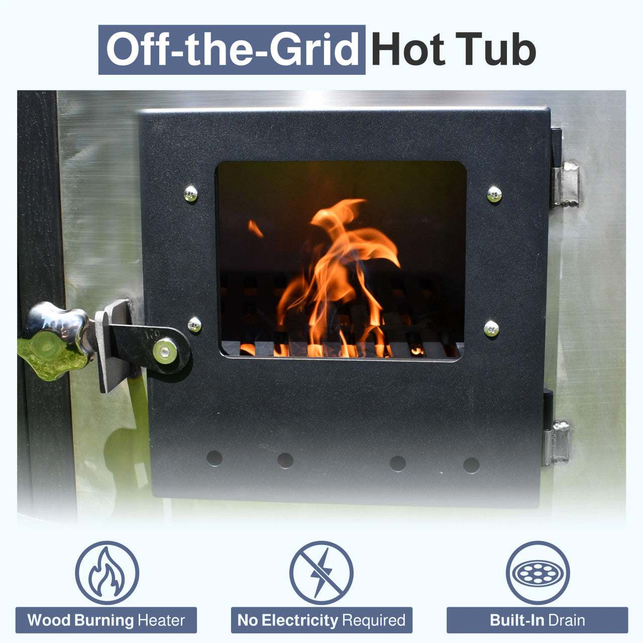 ALEKO Round Stainless Steel Hot Tub & Cold Plunge Tub with Integrated Wood-Fired Heater