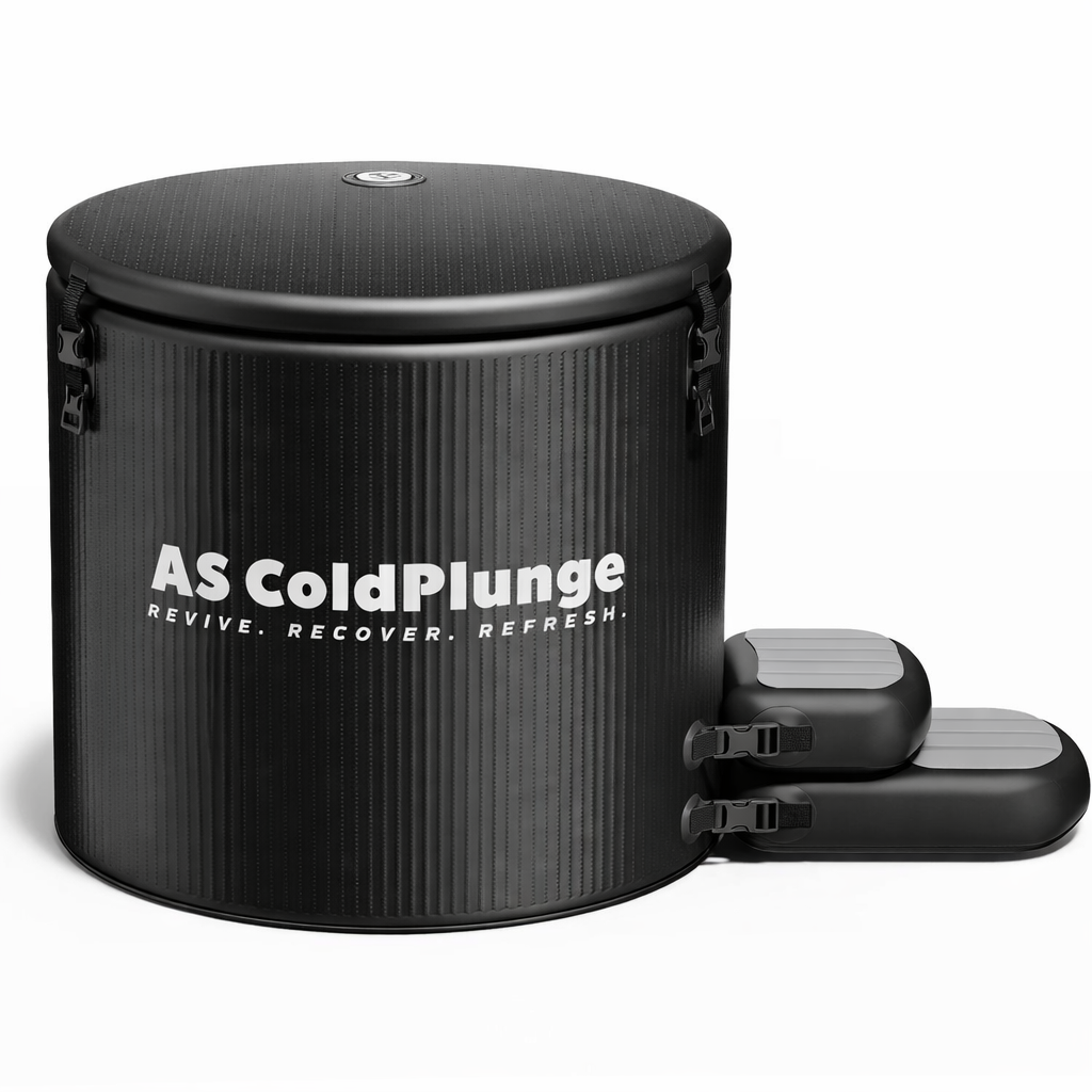 AS ColdPlunge XL Inflatable Ice Bath Tub for Cold Plunge, 120 Gallon Portable Plunge with Insulated Lid and Step Stool
