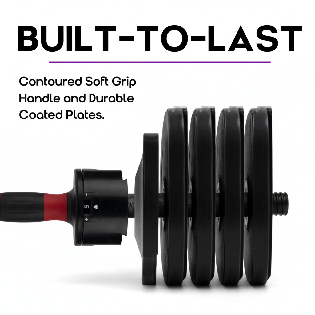 Core Home Fitness Adjustable Dumbbell Set 5–50 lb Pair for Home Gym Strength Training with Twist Handle Adjustment