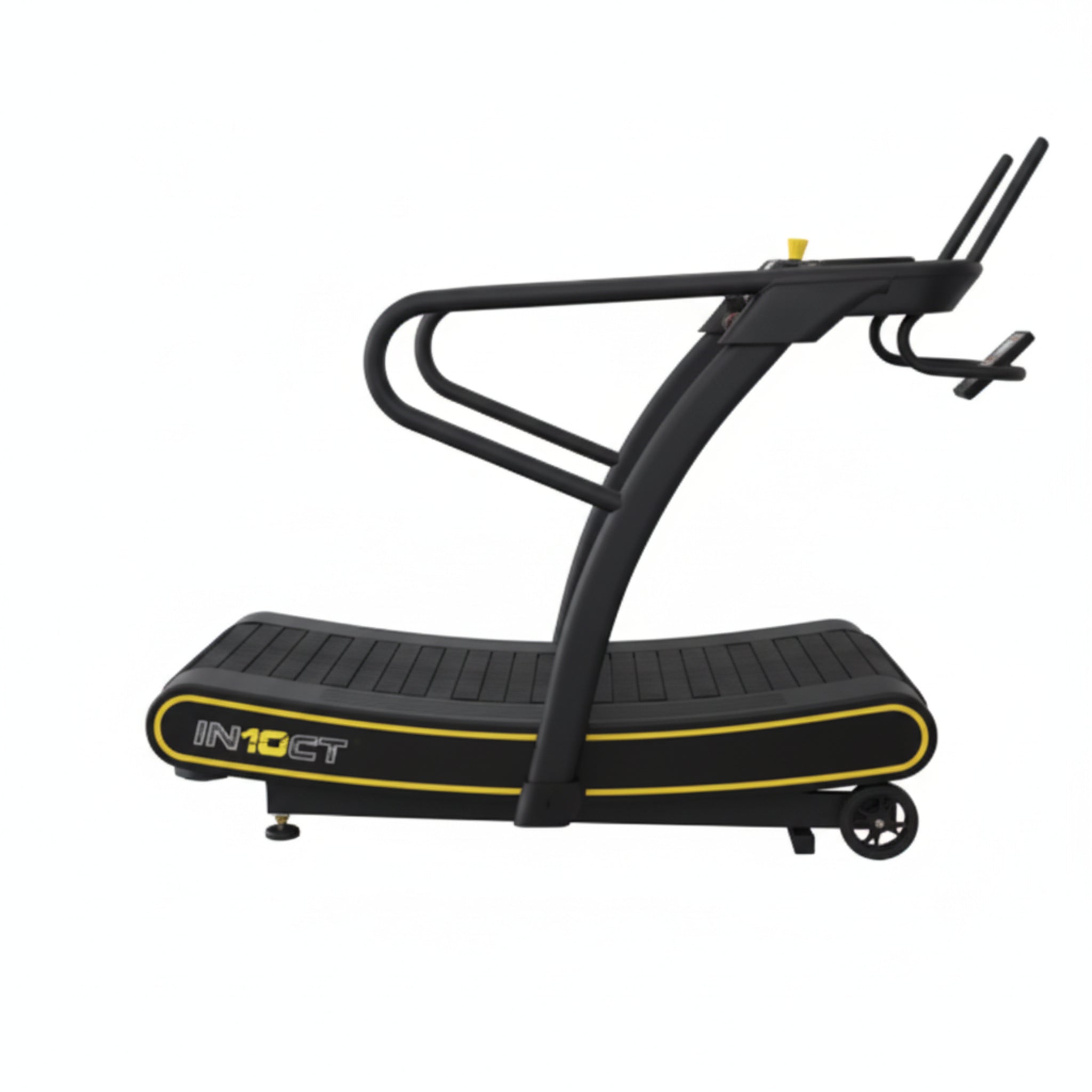 IN10CT Manual Curved Exercise Treadmill with 10 Magnetic Resistance Levels, 400 lb Capacity, Black and Yellow