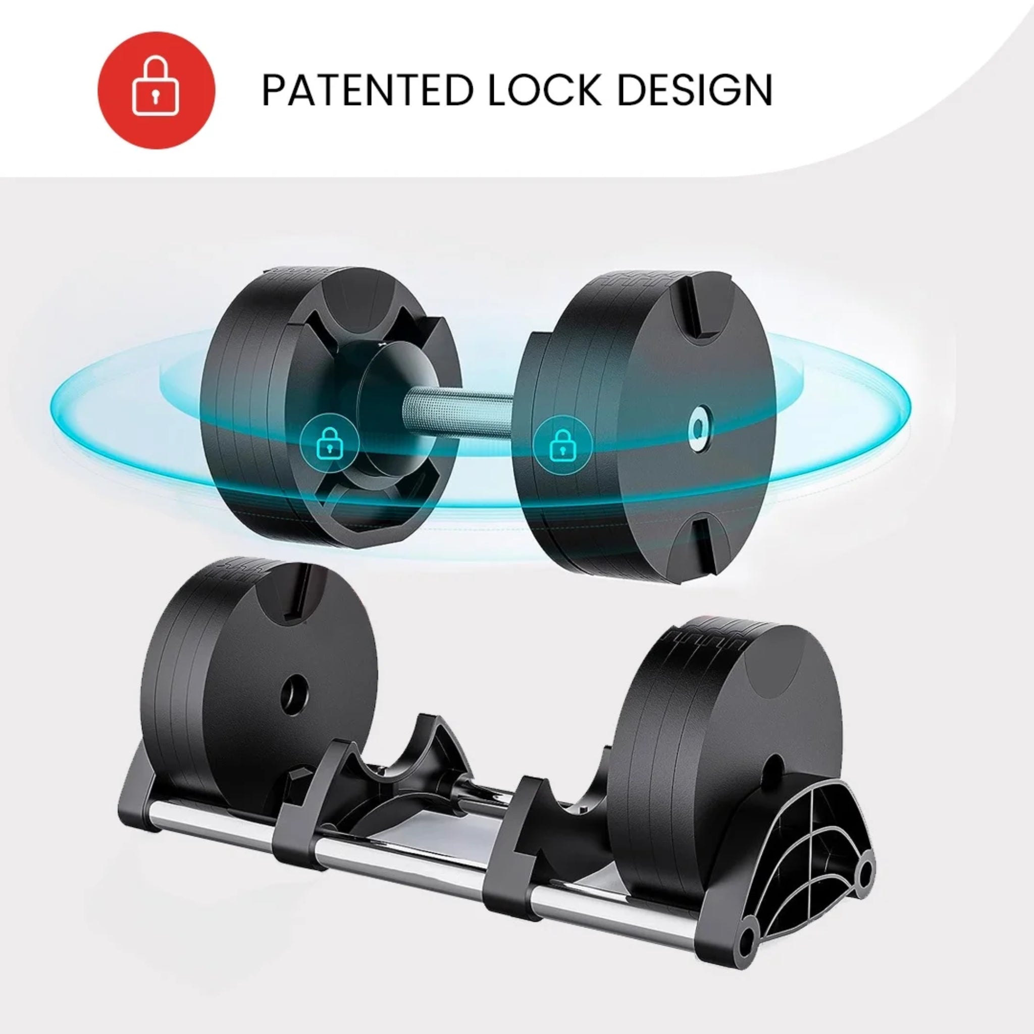 Nuobell Adjustable Dumbbells Pair 5–80 lb for Home Gym Strength Training, Twist Handle Weight Adjustment