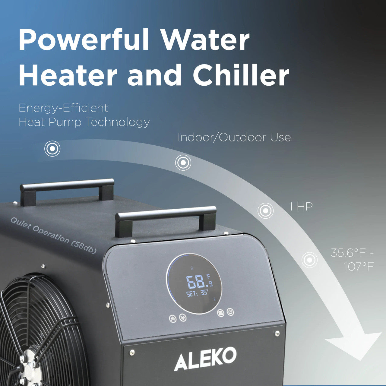 ALEKO Lumina Vertical Cold Plunge & 1 HP Chiller/Heater Kit