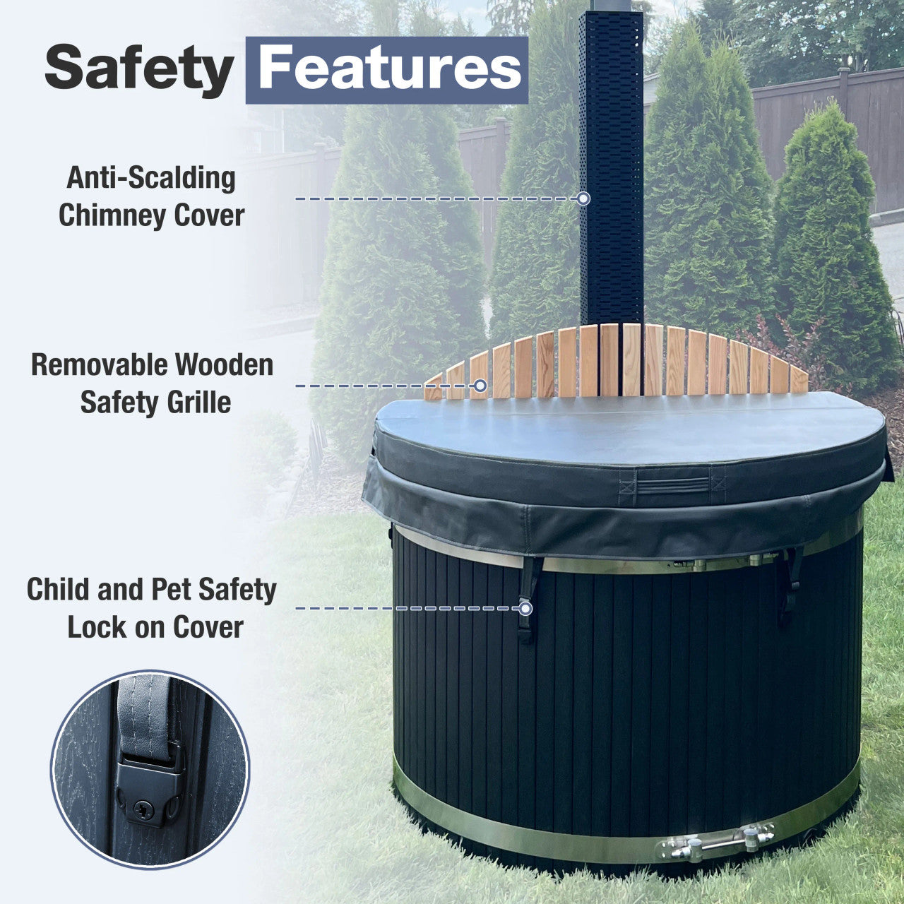 ALEKO Round Stainless Steel Hot Tub & Cold Plunge Tub with Integrated Wood-Fired Heater