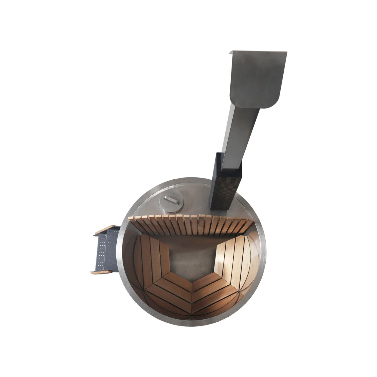 ALEKO Round Stainless Steel Hot Tub & Cold Plunge Tub with Integrated Wood-Fired Heater