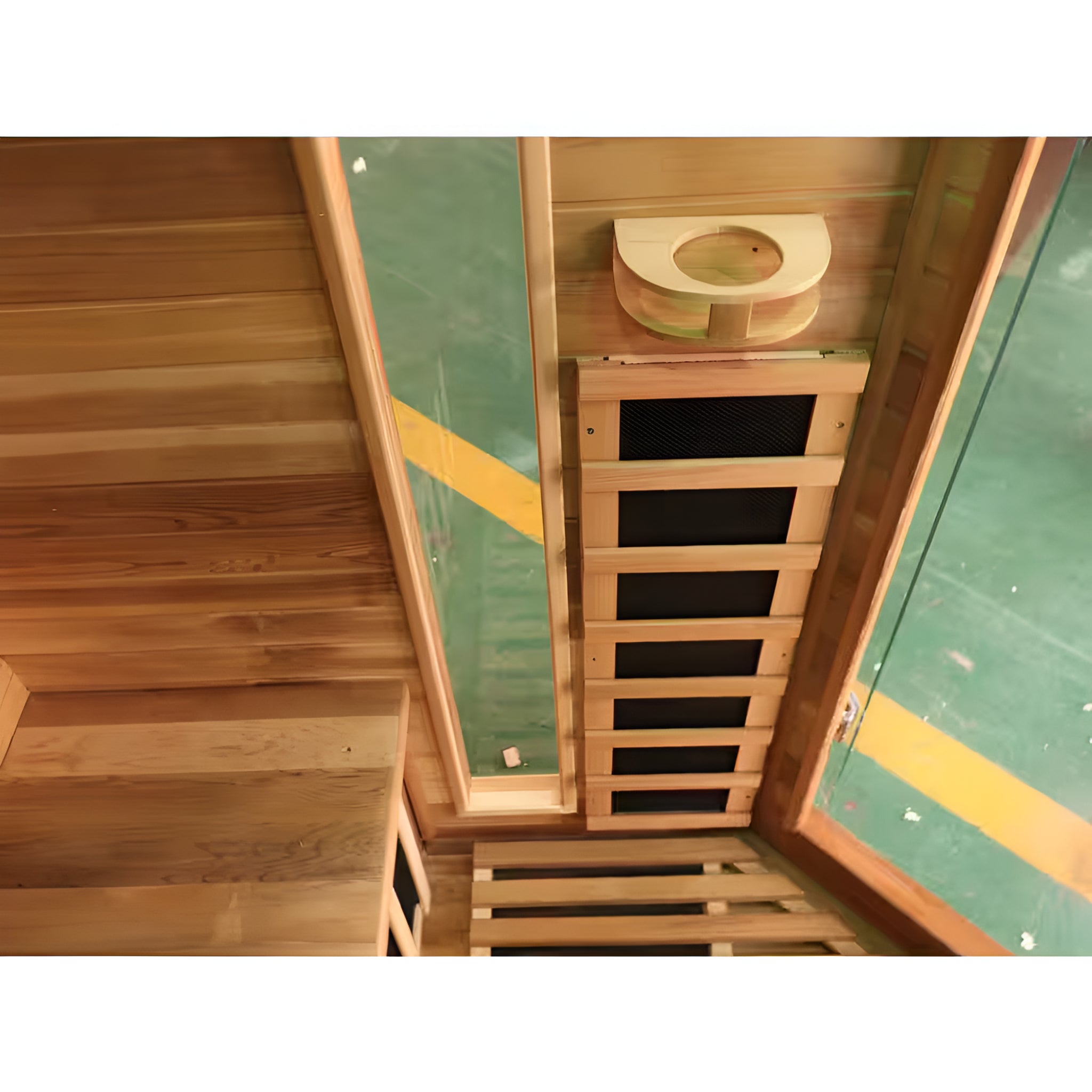 Sunray Saunas 4-Person Cedar Corner Infrared Sauna with Bluetooth Speakers and Carbon Heaters