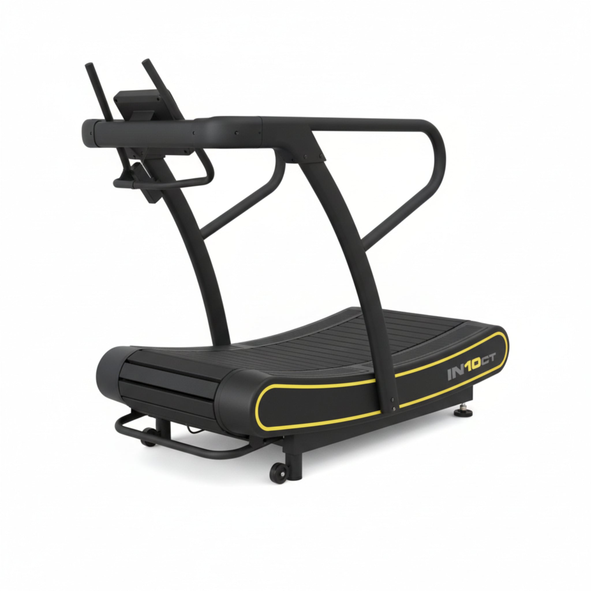 IN10CT Manual Curved Exercise Treadmill with 10 Magnetic Resistance Levels, 400 lb Capacity, Black and Yellow